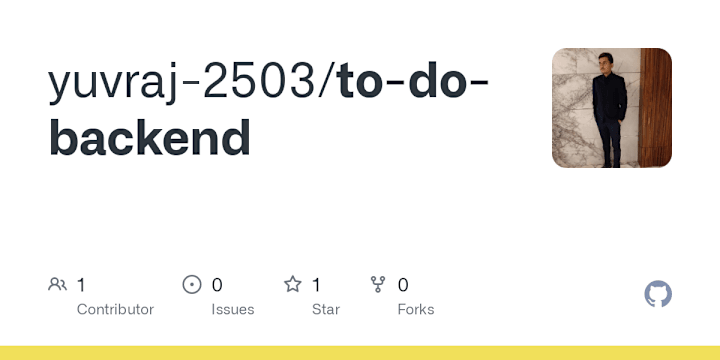 Cover image for GitHub - yuvraj-2503/to-do-backend