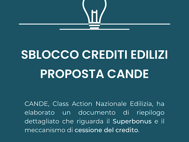 Cover image for Sblocco crediti edilizi. Proposta CANDE