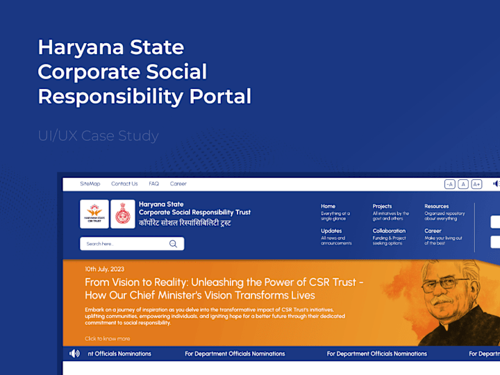 Cover image for Haryana State CSR Portal Revamp | Case Study on Behance