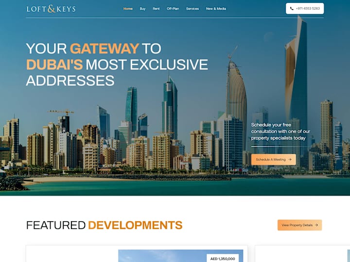 Cover image for Dubai Real Estate Website - Framer Website.