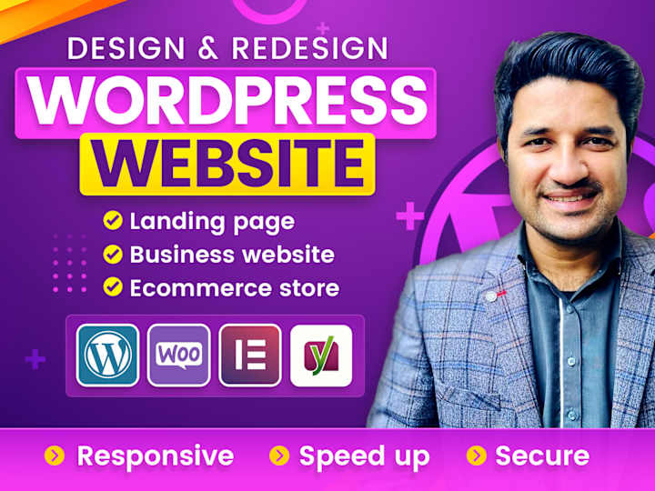 Cover image for You will get custom wordpress website design redesign landing pa