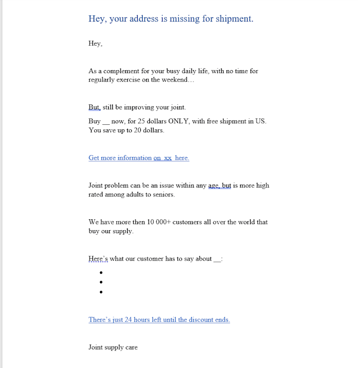 Cover image for copywrite practice Sales sample