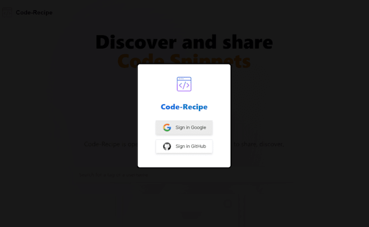 Cover image for Code Recipe Platform