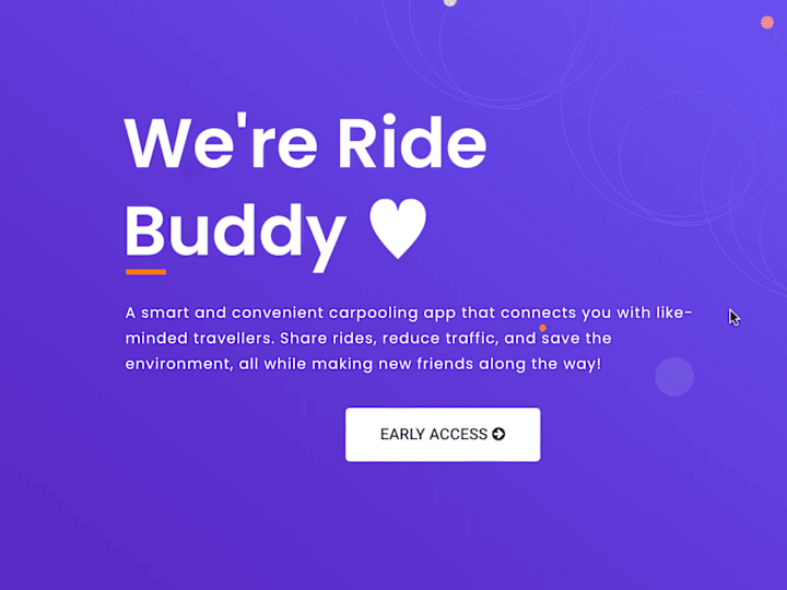 Cover image for RideBuddy - App Landing Page