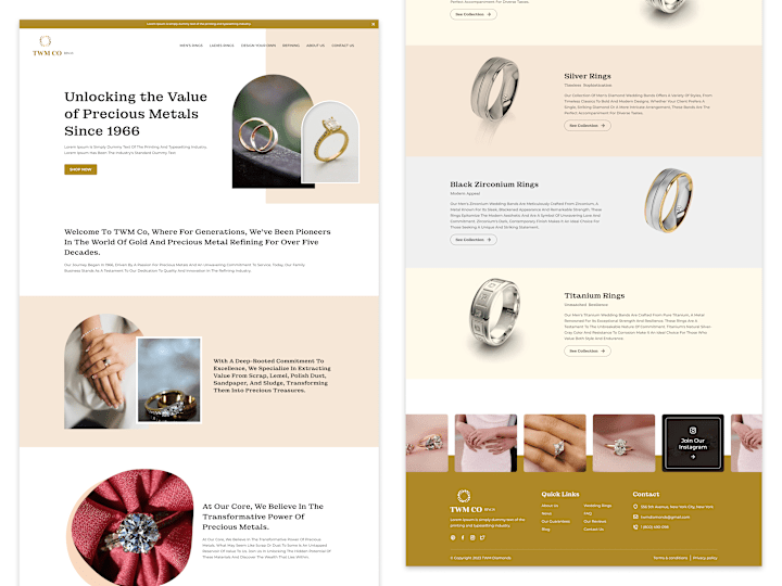 Cover image for Website Design for a Jewellery Company