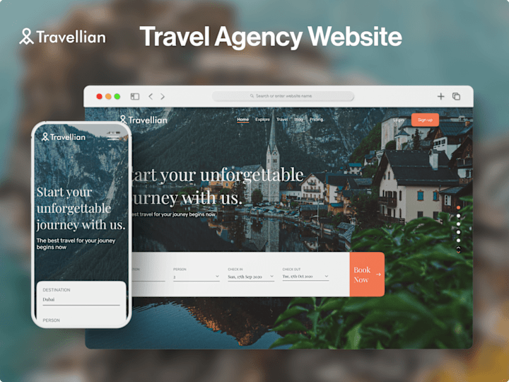 Cover image for Travellian - Travel Agency Website | UX/UI Design