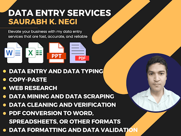 Cover image for I will do data entry, copy paste, and web research using excel