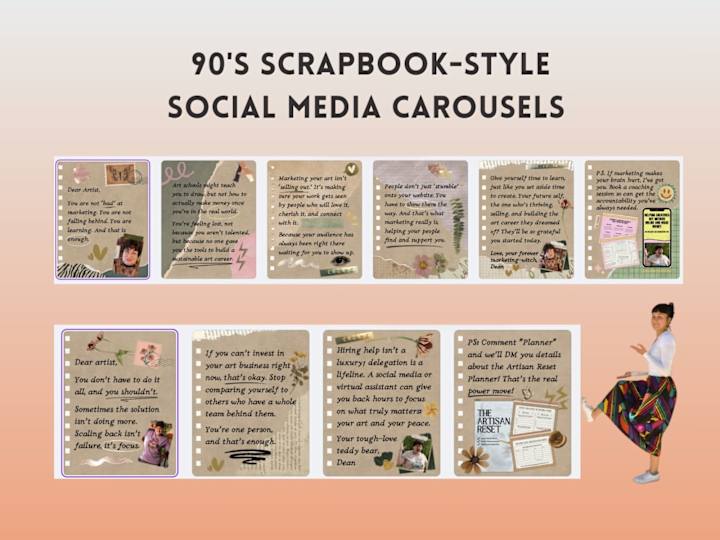 Cover image for 90s Scrapbook-Style Social Media Carousels