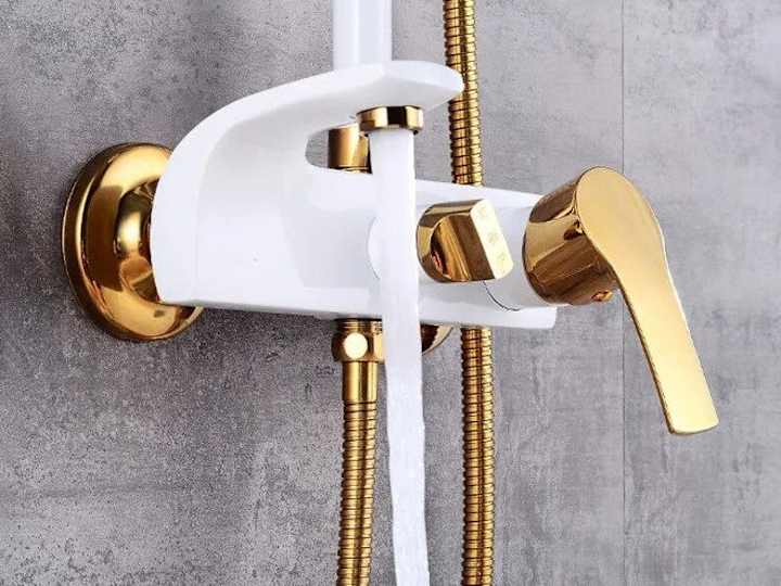 Cover image for Enhance Your Bathroom with the White Gold Shower System.
