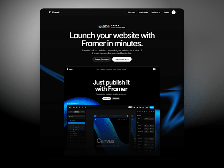 Cover image for Framefix - Premium website templates store