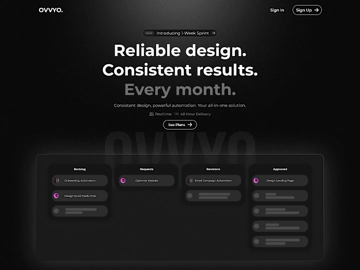 Cover image for OVVYO: A Landing Page for a Modern Web Design Agency