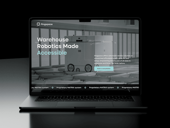 Cover image for Pingspace - Robotic Warehouse Landing Page