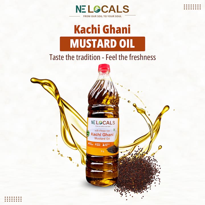 Cover image for Mustard oil label & Social Media Post design :: Behance