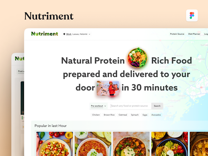 Cover image for Nutriment - Finland based restaurant and delivery website.