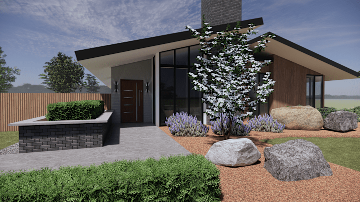 Cover image for Contemporary Residential Exterior Design-Model-Render