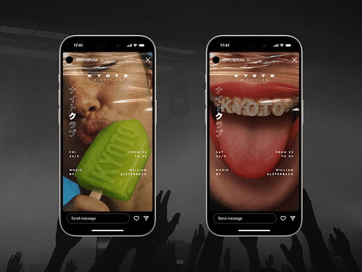 Cover image for Social Media Posts for KYOTO Nightclub