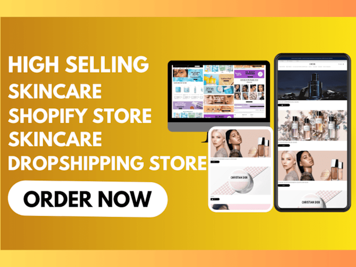 Cover image for Design skincare shopify store skincare website dropshipping