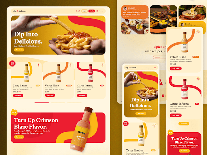 Cover image for DIP & DRIZZLE: Sauce. Scroll. Savor. - Landing Page