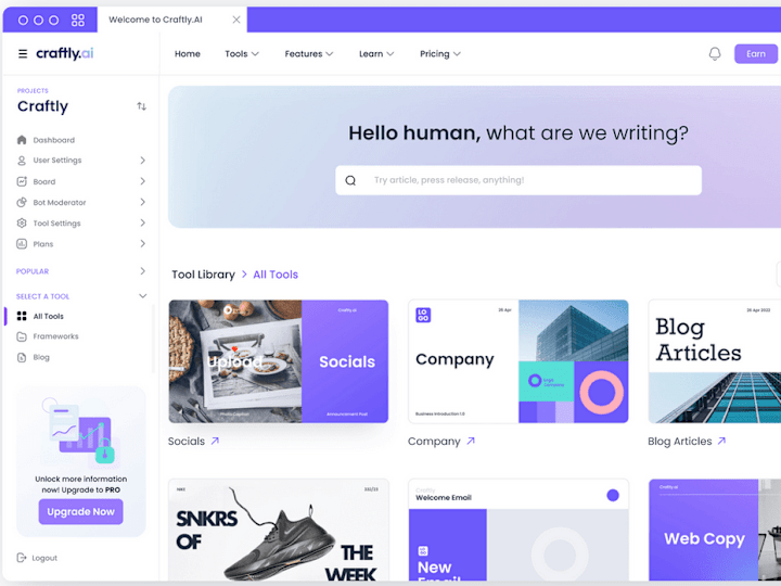 Cover image for Craftly | AI-Powered Copywriting Assistant