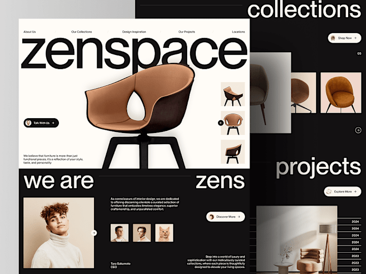 Cover image for Zenspace - Interior Furniture Company Landing Page Website