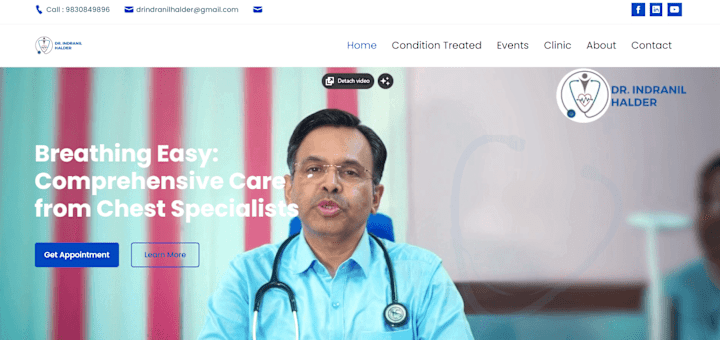 Cover image for DrIndranilhalder.co.in : Treatment Clinic Website Development