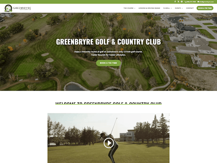 Cover image for Greenbryre Golf & Country Club – Website Development