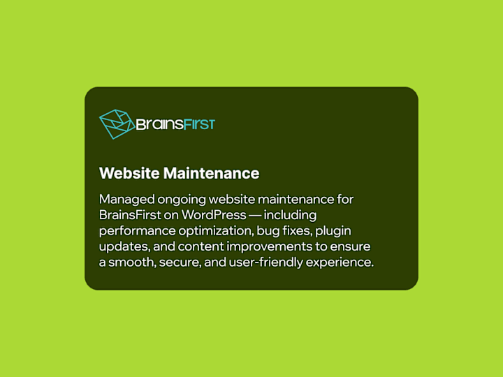 Cover image for WordPress Maintenance for BrainsFirst