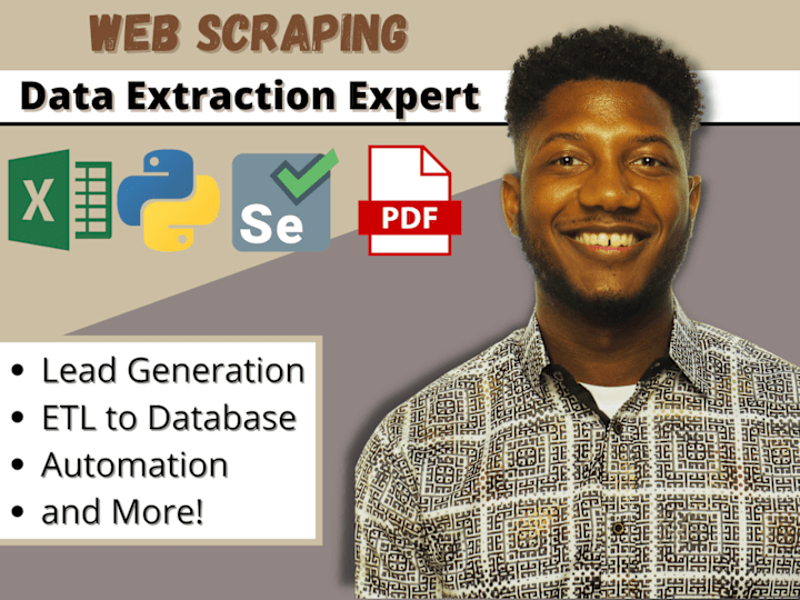 Cover image for Web Scraping: Automated Web and PDF Data Solutions 