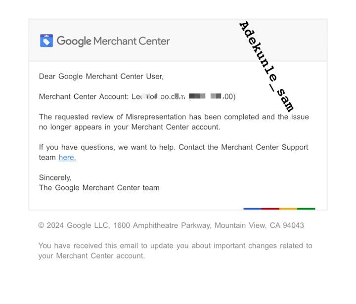 Cover image for Fix google merchant center misrepresentation