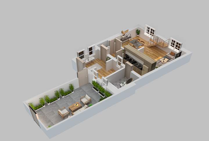 Cover image for Modern 3D Floor Plan for a Stylish Urban Apartment