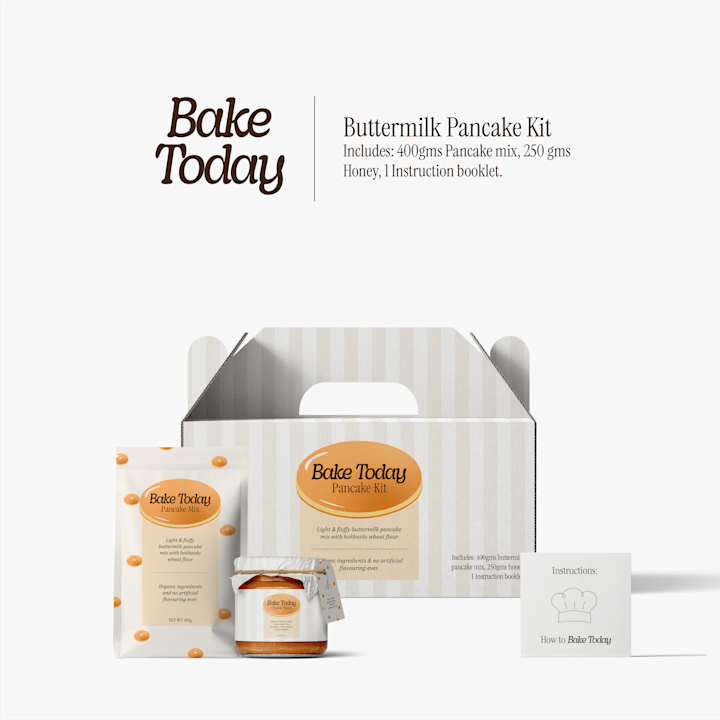 Cover image for Packaging & Brand Identity for "Bake Today" Pancake Mix Kit