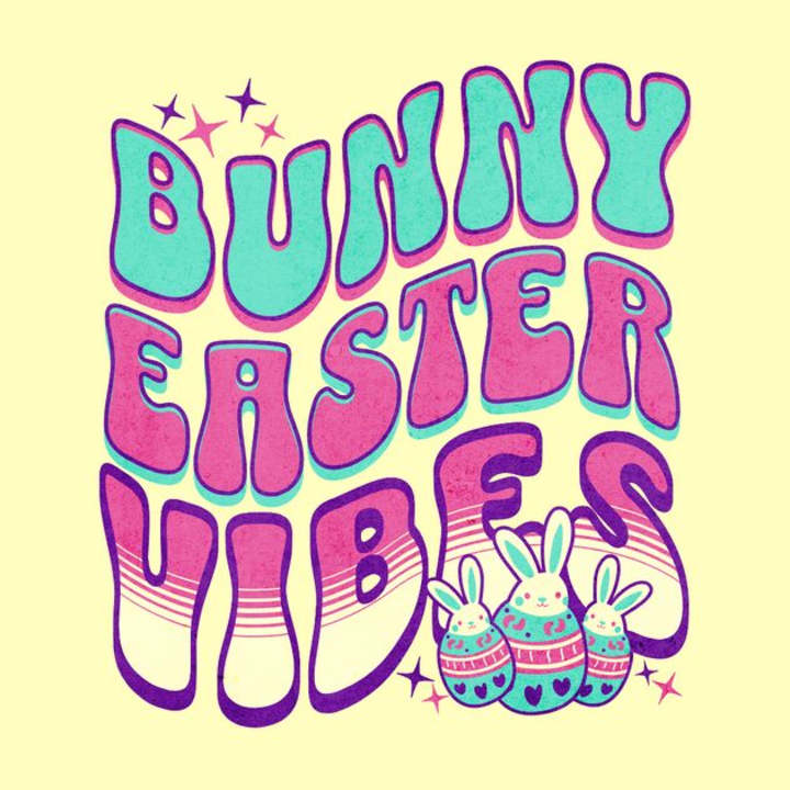 Cover image for Easter Bunny Vibes T-shirt design template T-Shirt Design Templ…