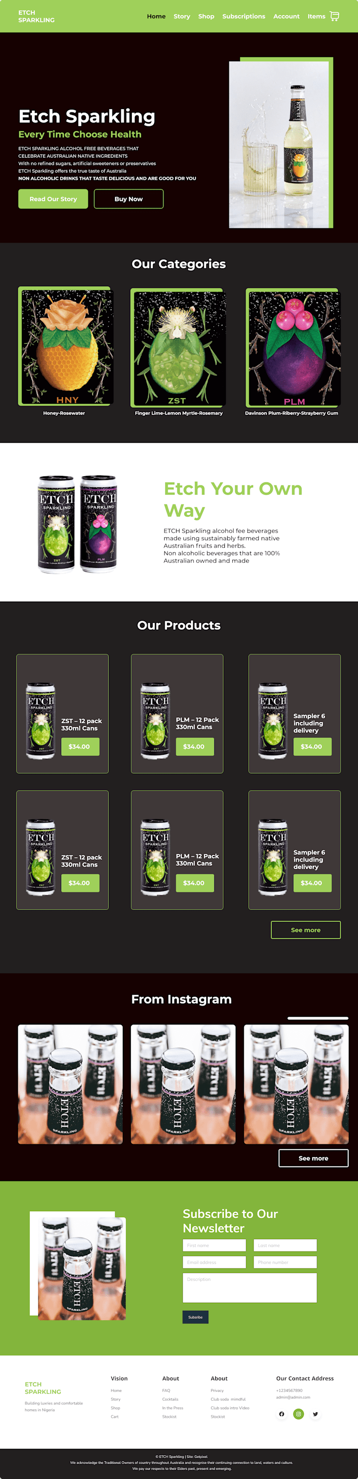 Cover image for Etch Sparkling Landing page UI Design