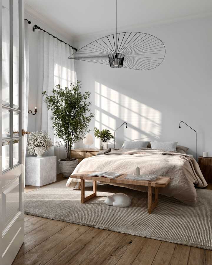 Cover image for 3D Visualization of Bedroom and Living Room on Behance