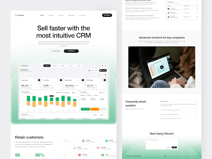 Cover image for Ottorize - CRM Landing Page