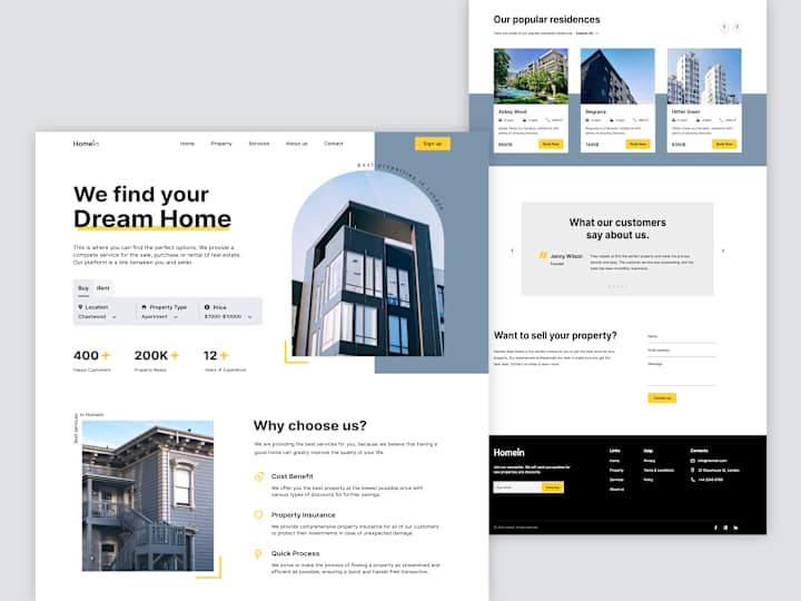 Cover image for Real estate website