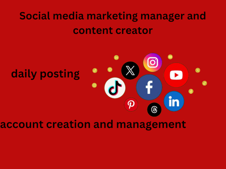 Cover image for I will be your social media marketing manager and content creato