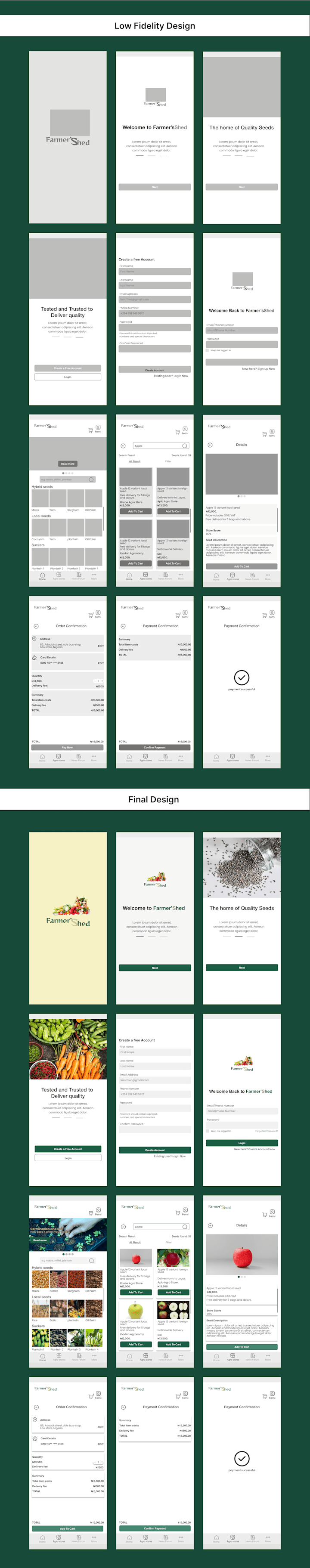 Cover image for A UI/UX Case Study of Farmer'Shed on Behance