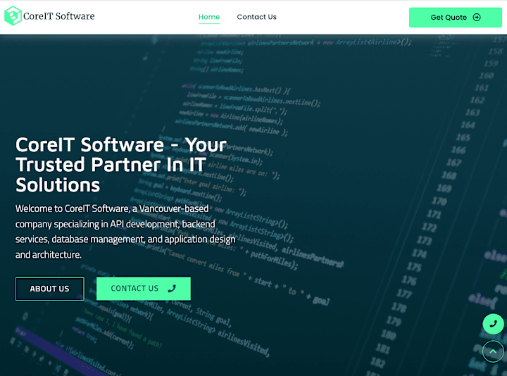 Cover image for CoreIT Software : Website Design