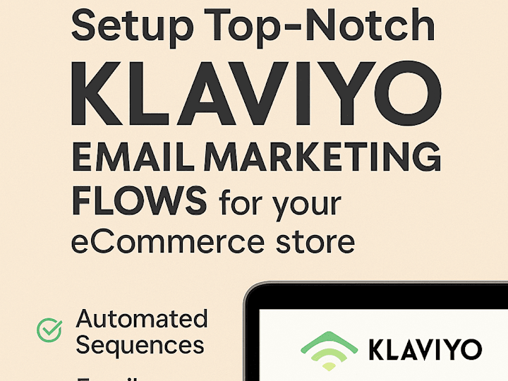 Cover image for Will setup Klaviyo email marketing flows for ya ecommerce store