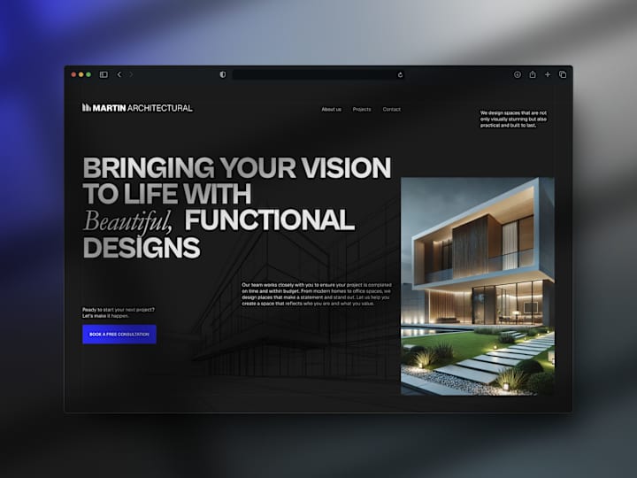 Cover image for Architecture Firm Web Design - Animation