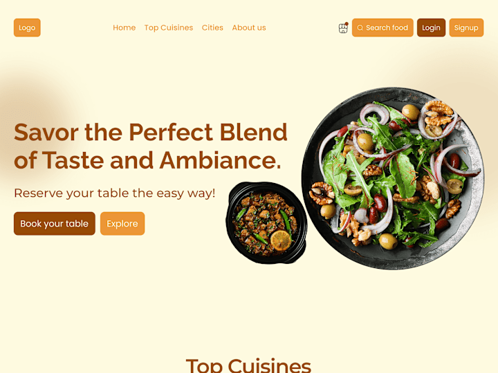 Cover image for Restaurant Website UI Design