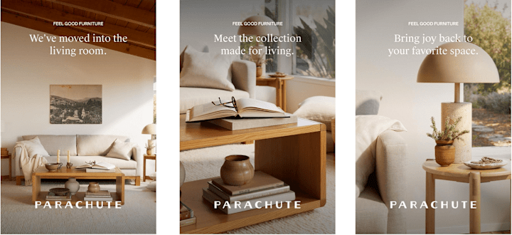 Cover image for Parachute Home Social Media Copy