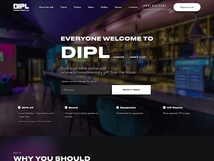 Cover image for Web development for "DIPL" karaoke club.