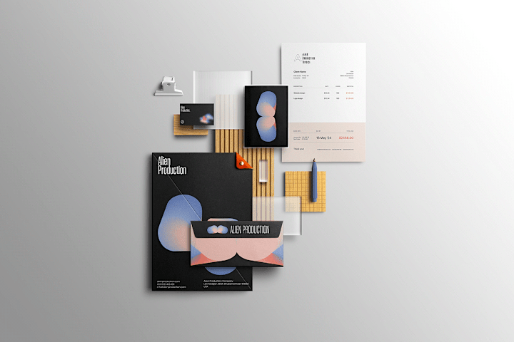 Cover image for alien production stationery:: Behance