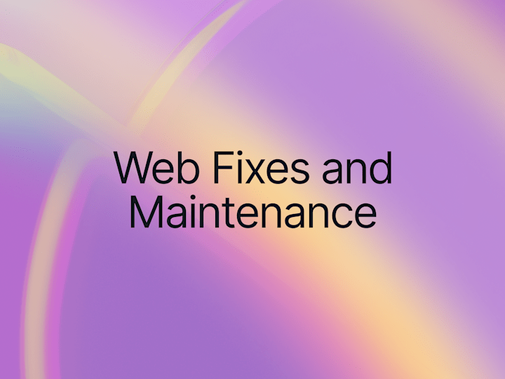 Cover image for Website Fix and Maintenance