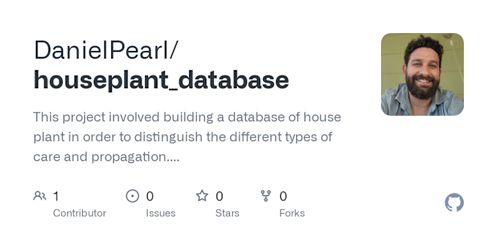 Cover image for Houseplant Database