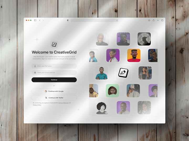 Cover image for Designed a five-step onboarding process screens for CreativeGrid