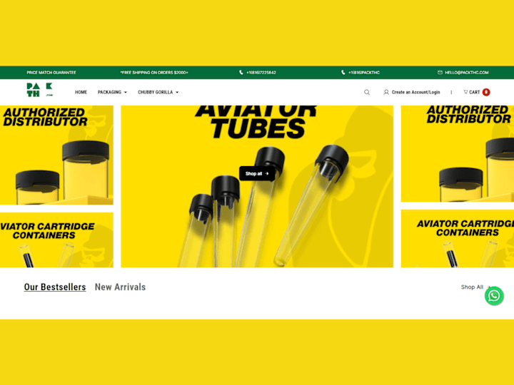 Cover image for Custom Shopify Store for Premium Cannabis Packaging Brand