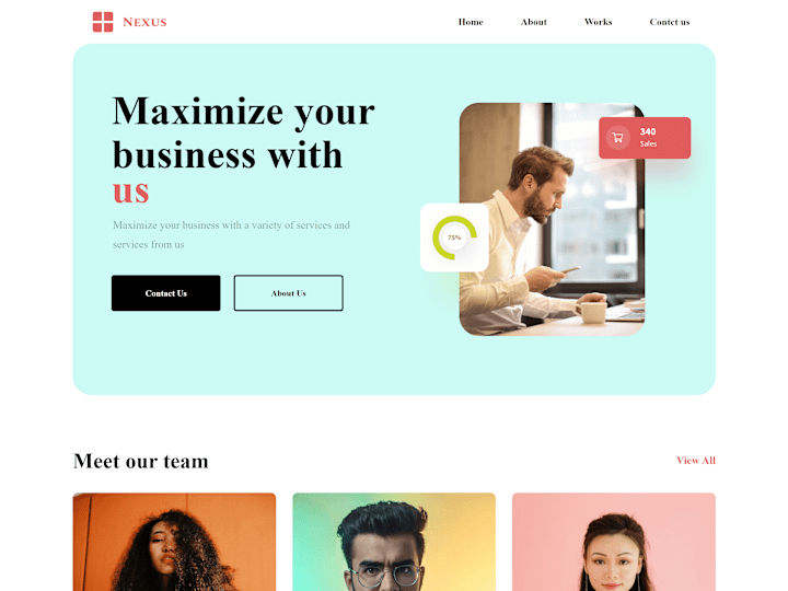 Cover image for Landing page for a business 